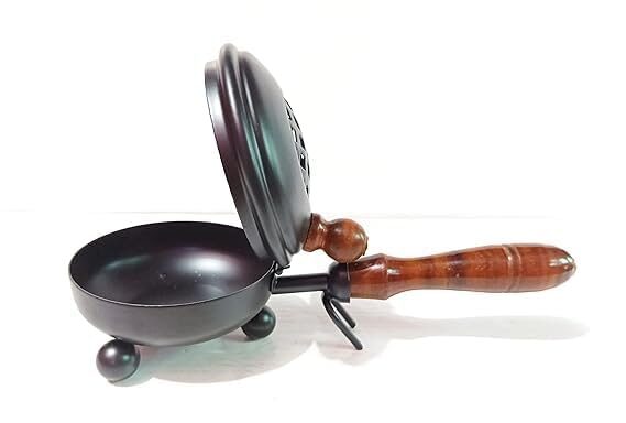Dhoop Dani Dhuni Loban Burner, Charcoal Incense Burner with Wooden Handle for Puja, Home Temple, Home Decor, Office - Image 5