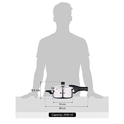 Bergner Argent Elements Triply 2.5 Litres Stainelss Steel Pressure Pan with Triple Safety System, Easy to Use & Hold Handles, Extra locking system - Image 5