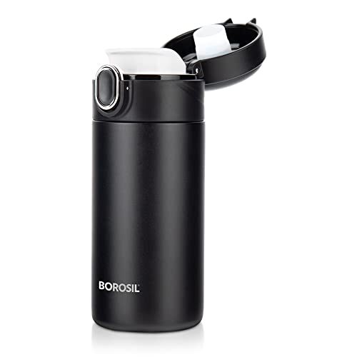 Borosil Stainless Steel Hydra Double Wall Vacuum Insulated Traveller Flask, (BLACK, 300 ml) - Image 4