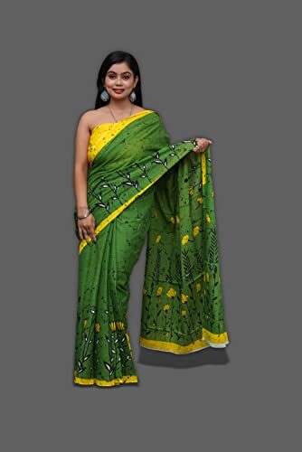 ANMOL FABRICS Women's Cotton Malmal Saree | Women Stylish Sadis | Printed Runing Blouse Piece | Sari Length 5.5 meter | Blouse Piece 1 m | Unstitched Blouse Material Free_Size_SAREE-MULTI_63 - Image 6