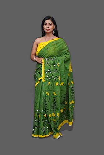 ANMOL FABRICS Women's Cotton Malmal Saree | Women Stylish Sadis | Printed Runing Blouse Piece | Sari Length 5.5 meter | Blouse Piece 1 m | Unstitched Blouse Material Free_Size_SAREE-MULTI_63 - Image 5