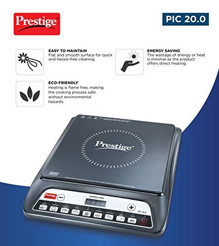Prestige PIC 20 1600 Watts Induction Cooktop |Indian Menu Option|Automatic power & temperature adjustment|Automatic Voltage Control|1 year warranty|Black - Image 3