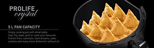 Havells Air Fryer Prolife Crystal | See-Through Window | 85% Less Oil | 5L Pan | 8 Presets Menu | Auto Restart | Touch Screen | Digital Display |Dehydrator Mode | 1500 Watt & 2 Year Warranty, 5 Liter - Image 2