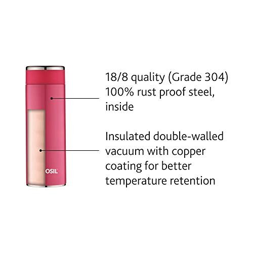 Borosil Stainless Steel Hydra Travelsmart - Vacuum Insulated Flask Water Bottle, 200 ML, Pink - Image 9