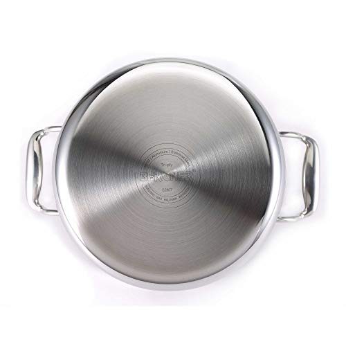 BERGNER Argent Tri-Ply Stainless Steel Casserole With Stainless Steel Lid (22 Cm, 4.1 Litres, Induction Base, Silver),Non-Stick, 4.1 Liter - Image 7