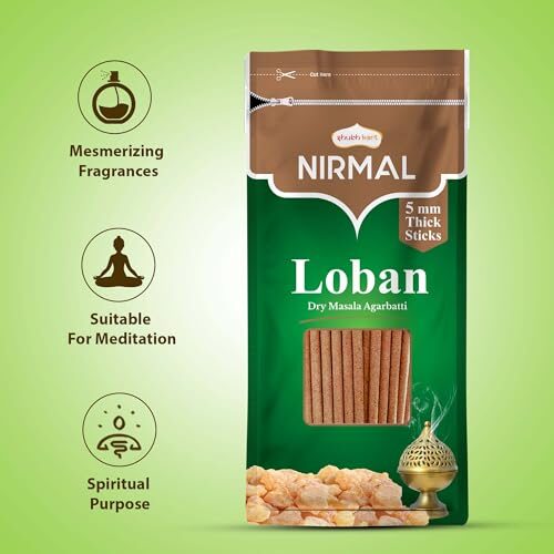 Shubhkart Nirmal Loban Dry Masala Agarbatti Zipper 125gms - 5mm Thick Sticks | Special Long Lasting Agarbatti for Puja, Havan, Rituals | Pooja Room Items for Aromatic Environment (Pack of 2) - Image 3