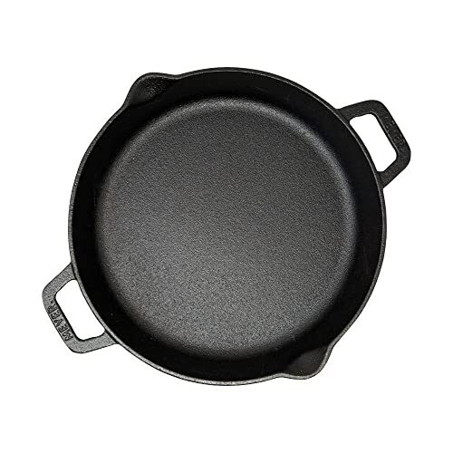 Meyer Pre Seasoned Cast Iron Skillet | Fry Pan | Iron Pan | Cast Iron Cookware| Cast Iron Frying Pan with 2 Side Handles | Gas and Induction Compatible, 24cm/ 1.6 litres, Black - Image 3