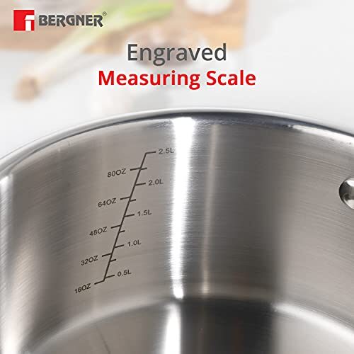 BERGNER Argent Tri-Ply Stainless Steel Casserole With Stainless Steel Lid (22 Cm, 4.1 Litres, Induction Base, Silver),Non-Stick, 4.1 Liter - Image 10