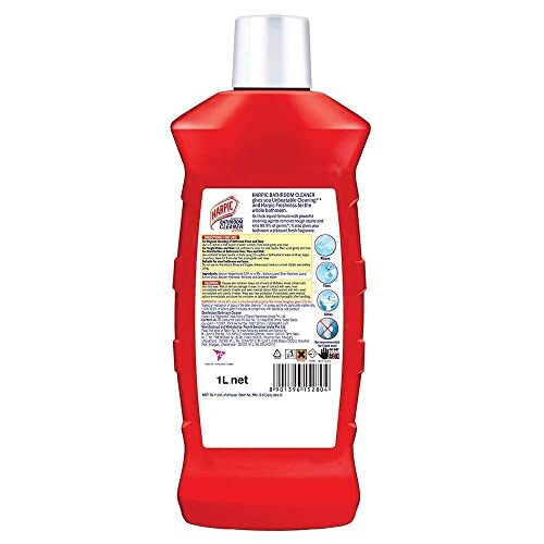 Harpic Toilet Cleaner Original, 1 L + Bathroom Cleaner Lemon - 1 L + Drain Xpert Drain Cleaning Powder (50g x 8) - Image 2