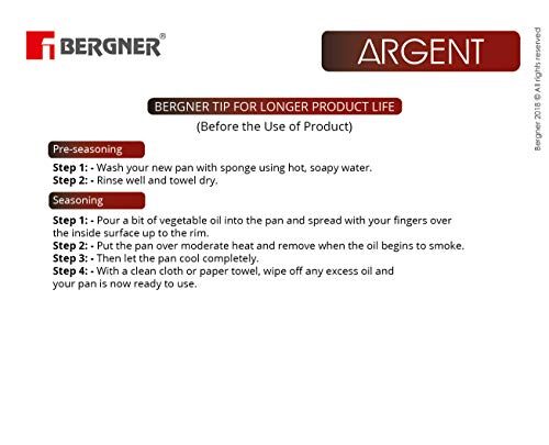 BERGNER Argent Tri-Ply Stainless Steel Casserole With Stainless Steel Lid (22 Cm, 4.1 Litres, Induction Base, Silver),Non-Stick, 4.1 Liter - Image 2