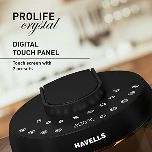 Havells Air Fryer Prolife Crystal | See-Through Window | 85% Less Oil | 5L Pan | 8 Presets Menu | Auto Restart | Touch Screen | Digital Display |Dehydrator Mode | 1500 Watt & 2 Year Warranty, 5 Liter - Image 5