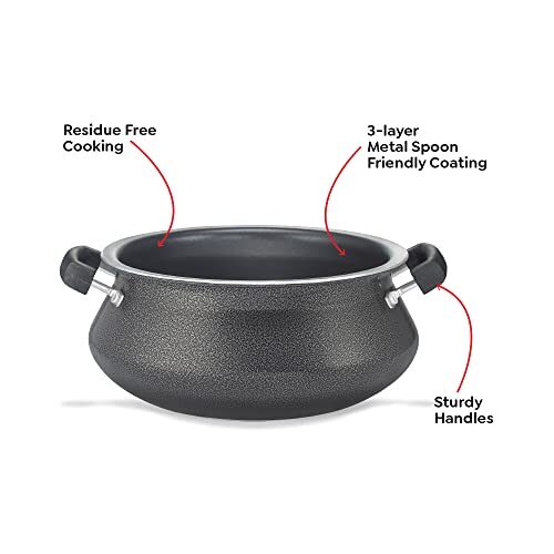 Prestige Omega Select Plus Mini Handi with SS lid, Aluminium, Black - Image 5