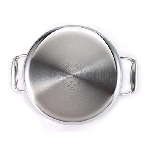 BERGNER Argent Tri-Ply Stainless Steel Casserole With Stainless Steel Lid (22 Cm, 4.1 Litres, Induction Base, Silver),Non-Stick, 4.1 Liter - Image 6
