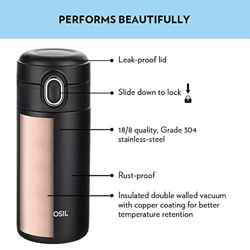 Borosil Stainless Steel Hydra Double Wall Vacuum Insulated Traveller Flask, (BLACK, 300 ml) - Image 7