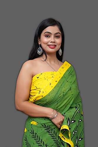 ANMOL FABRICS Women's Cotton Malmal Saree | Women Stylish Sadis | Printed Runing Blouse Piece | Sari Length 5.5 meter | Blouse Piece 1 m | Unstitched Blouse Material Free_Size_SAREE-MULTI_63 - Image 3