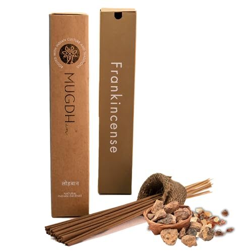 Mugdh Natural Incense Sticks (Pack of 1) - 50 Sticks | 100% Natural Ingredients | Charcoal Free | Irritation Free Smoke | Agarbatti for Mind & Soul | Subtle Luxury Fragrance (Loban)