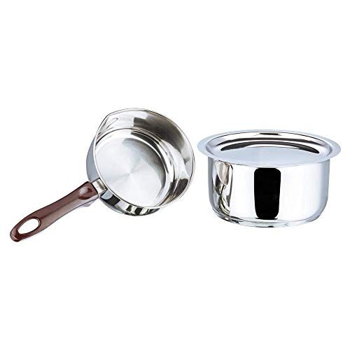 Vinod Stainless Steel Regular Saucepan (1 Litre) & Capsule Bottom Tope (1.8 Litre) with Lid(Induction and Gas Stove Friendly), 2 Years Warranty, Silver - Image 6