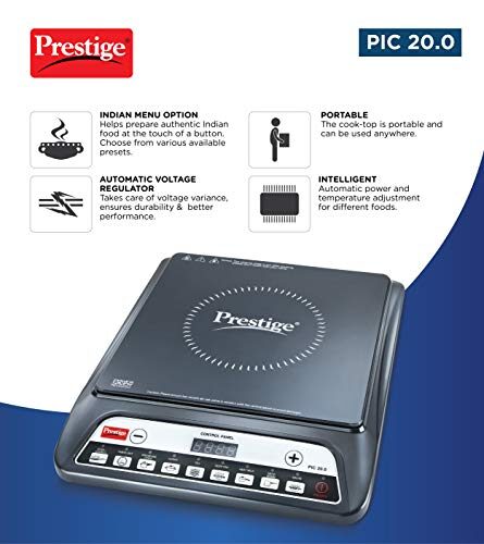 Prestige PIC 20 1600 Watts Induction Cooktop |Indian Menu Option|Automatic power & temperature adjustment|Automatic Voltage Control|1 year warranty|Black - Image 4