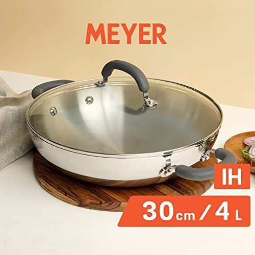 Meyer Trivantage Nickle Free Stainless Steel Triply Cookware Kadai 30cm Large - Image 7