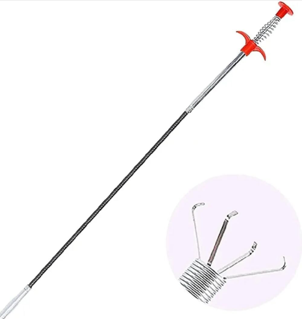 H.N.P ENTERPRISE Drain Cleaner Stick - Multipurpose Stainless Steel Long Hair and Dirt Removal for Drain, Sink, Bathtub, Sewer Cleaning