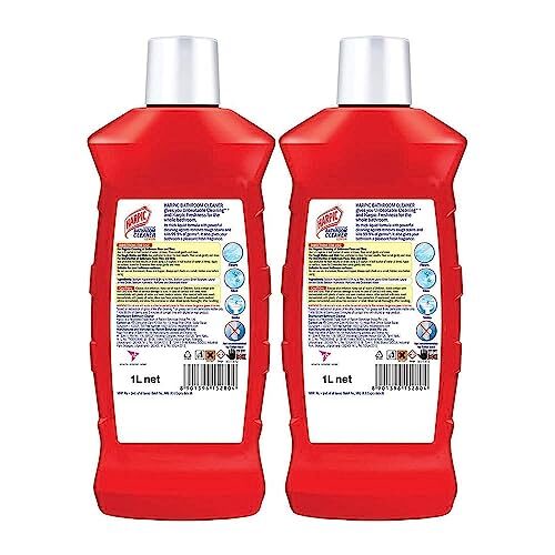 Harpic Disinfectant Bathroom Cleaner Liquid, Lemon - 1L (Pack of 2) + Harpic Drain Xpert Drain Cleaning Powder (50g x 8) - Image 4