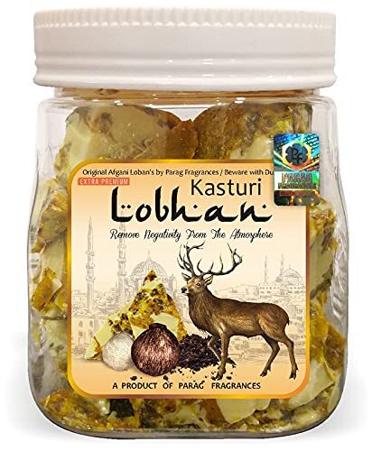 Parag Fragrances Kasturi Loban 250Gm (Loban with Musk Oil) कस्तूरी लोबान २५० ग्राम Loban / Benzoin Enriched with Kasturi Oil / Best for Home Fragrance, Air Purifiring & Religious Use