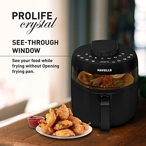 Havells Air Fryer Prolife Crystal | See-Through Window | 85% Less Oil | 5L Pan | 8 Presets Menu | Auto Restart | Touch Screen | Digital Display |Dehydrator Mode | 1500 Watt & 2 Year Warranty, 5 Liter - Image 10