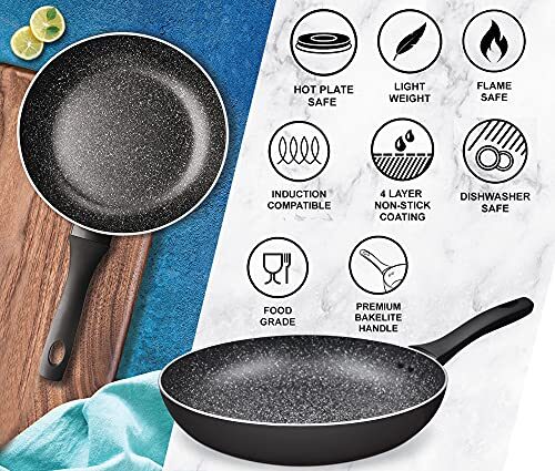 Milton Pro Cook Granito Induction Fry Pan, 24 cm, Black (Aluminium) - Image 6