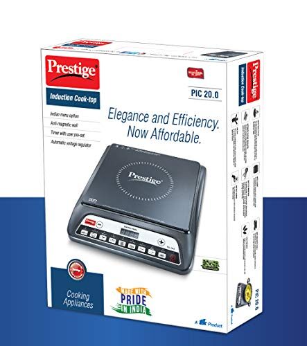 Prestige PIC 20 1600 Watts Induction Cooktop |Indian Menu Option|Automatic power & temperature adjustment|Automatic Voltage Control|1 year warranty|Black - Image 2