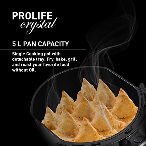 Havells Air Fryer Prolife Crystal | See-Through Window | 85% Less Oil | 5L Pan | 8 Presets Menu | Auto Restart | Touch Screen | Digital Display |Dehydrator Mode | 1500 Watt & 2 Year Warranty, 5 Liter - Image 8