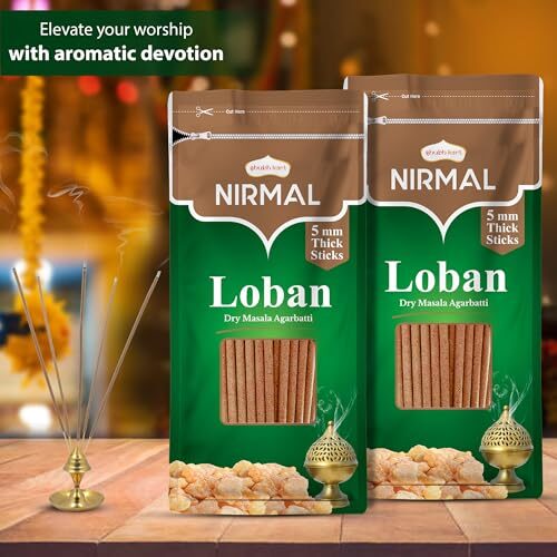 Shubhkart Nirmal Loban Dry Masala Agarbatti Zipper 125gms - 5mm Thick Sticks | Special Long Lasting Agarbatti for Puja, Havan, Rituals | Pooja Room Items for Aromatic Environment (Pack of 2) - Image 7