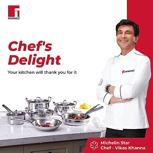 BERGNER Tripro Triply Stainless Steel Saucepan/Tea Pan/Milk Pan, 14 Cm, 1.2 LTR, Chai Pan Without Lid, Induction and Gas Ready, Heavy Bottom, Long Stay Cool Handle, Silver,Polished, 1.2 Liter - Image 2