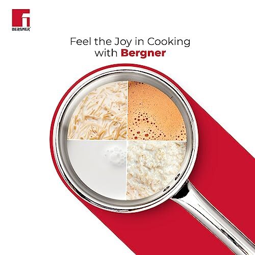 BERGNER Tripro Triply Stainless Steel Saucepan/Tea Pan/Milk Pan, 14 Cm, 1.2 LTR, Chai Pan Without Lid, Induction and Gas Ready, Heavy Bottom, Long Stay Cool Handle, Silver,Polished, 1.2 Liter - Image 3