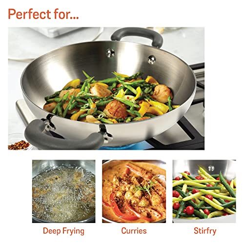 Meyer Trivantage Nickle Free Stainless Steel Triply Cookware Kadai 30cm Large - Image 6