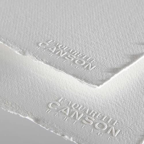 Canson Héritage Cotton 640 GSM Cold Pressed 56 x 76 cm Paper Sheets(White, 5 Sheets)