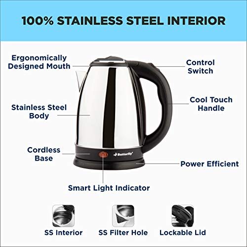 Butterfly EKN 1.8L 1500 Watt Electric Water Kettle (Stainless Steel) - Image 10