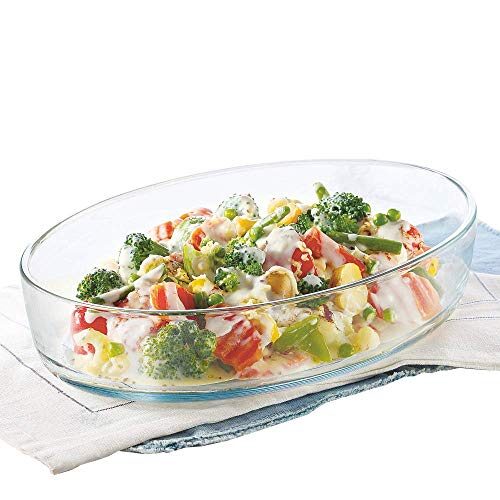 Borosil Glass - Oval Baking Dish, Transparent, 700 milliliter