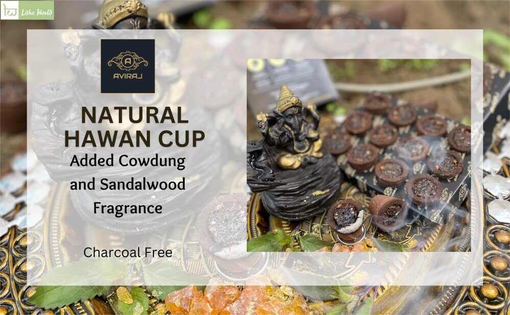 Aviraj Loban Cups Dhoop for Pooja (72 Cups) | Havan Cups for Pooja | Natural Guggal/Sambrani Cup Dhoop Original | Charcoal Free | Pack of 6 Trays - Image 5