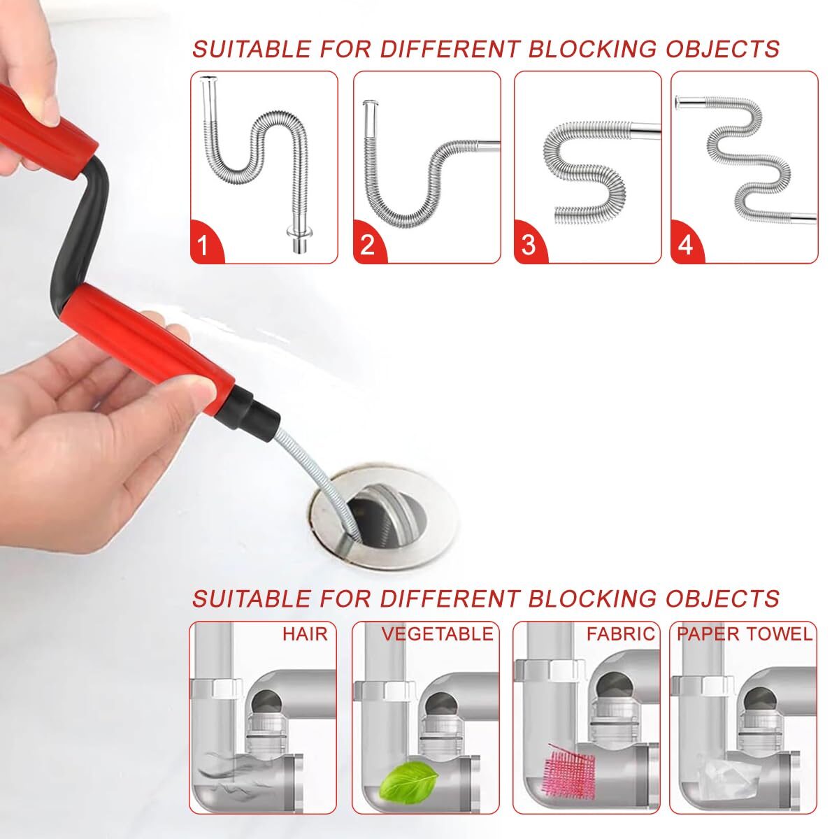 B.K.Jagan and Co Metal Sink & Drain Cleaner Spring Wire Sink Cleaner Snake Unblocker Hair Drain Cleaner 5 Mtr. Length - Image 5