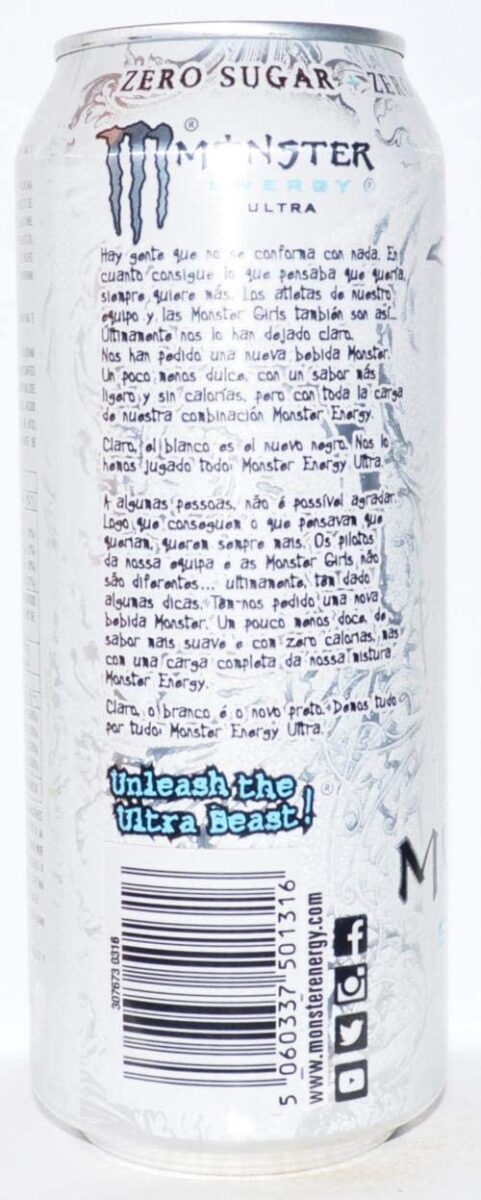 Monster Energy Chefsneed Ultra Zero Drink, (Pack Of 12 Cans X 500Ml Each), Vegetarian - Ultra Zero - Image 5