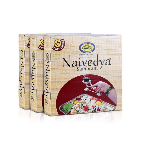 Cycle Pure Naivedya Sambrani Dhoop Cups for Pooja (45 pcs) | Havan Cups for Pooja, Home & Festivals | Natural Guggal Dhoop Original | Dhoop Cones | Pack of 3 (15 Cups/Pack + 1 Burner Plate/Pack)