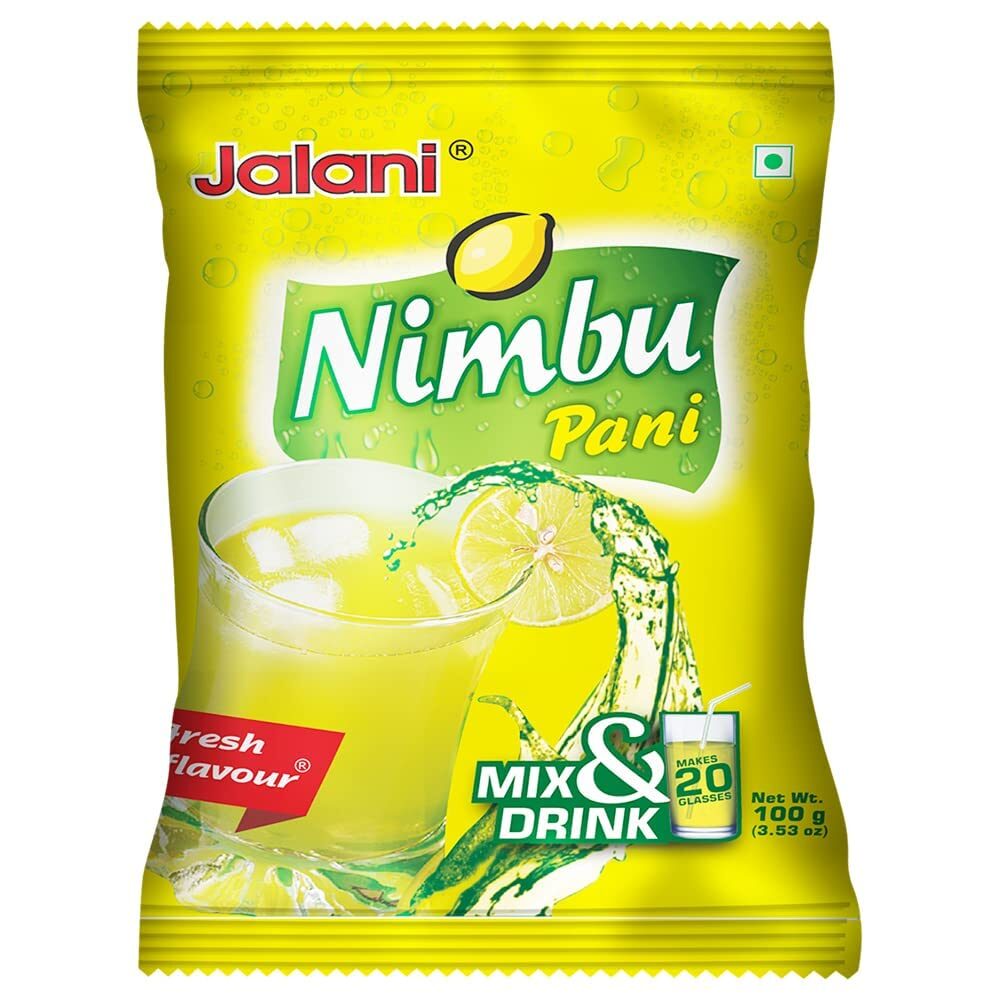 Jalaani Nimbu Pani Mix | Lemon Sharbat | Ready to Mix & Drink | A++ Grade, 100g x 4 Pcs