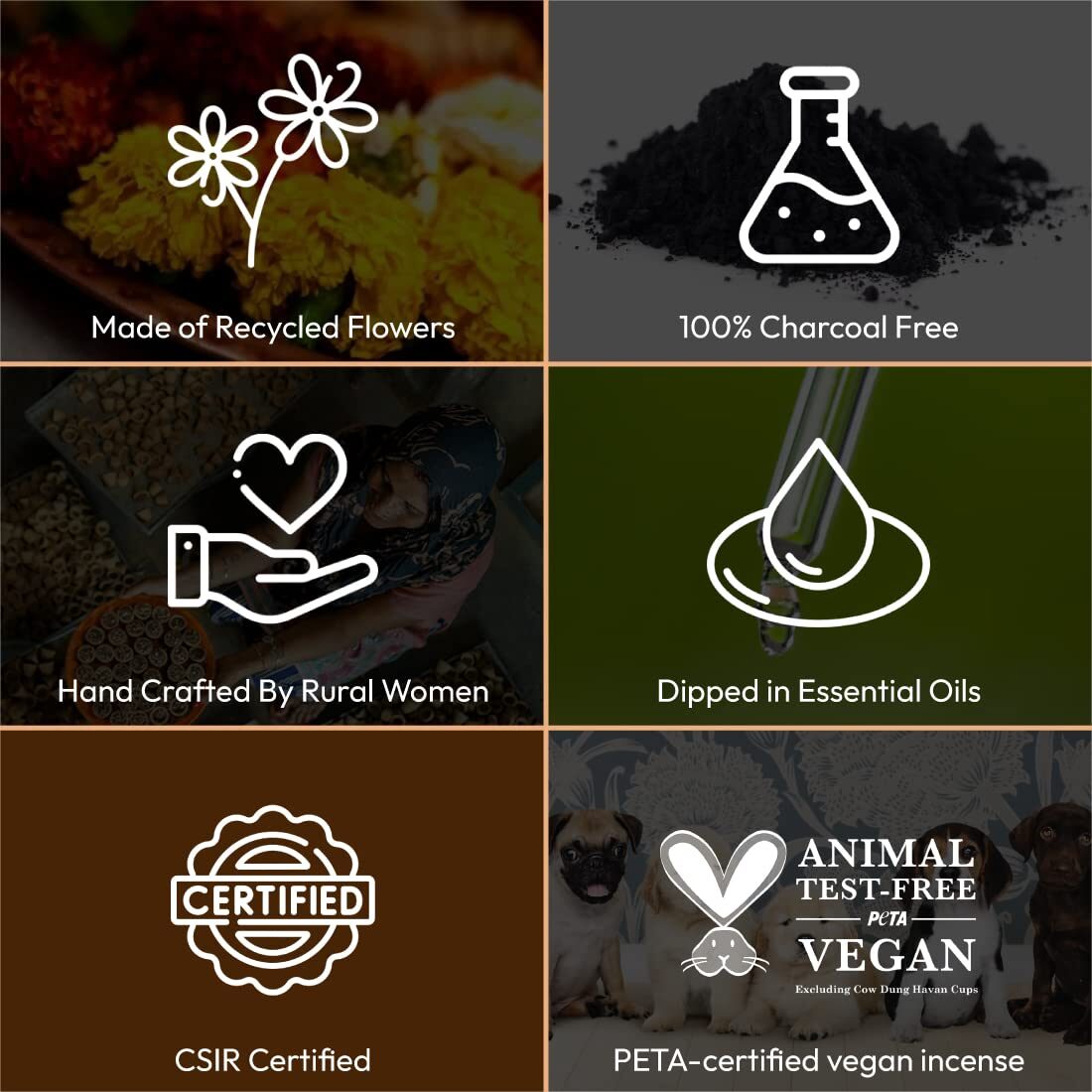 Nirmalaya Organic Havan Cups/Sambrani Cups (15 pcs) | Sambrani Dhoop Cups for Pooja- Jatamassi, Loban, Guggal (Havan Cups) - Image 2