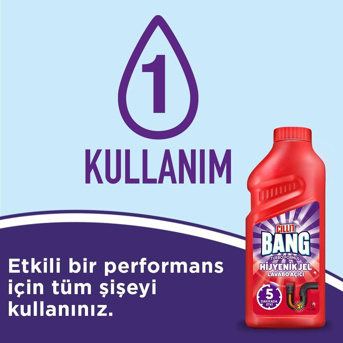 CILLIT BANG Turbo Hygienic Drain Gel Sink Opener | 500ml - Image 8