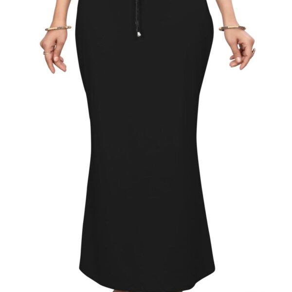 Yashika Present Lycra Saree Shapewear Petticoat for Women||Straight Fit Petticoat Saree Silhouette Shape Wear Dress for Saree|| AZ-YS-OG-Shaper Black-L