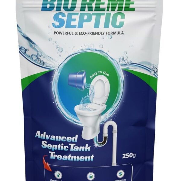 Bio Reme Septic Tank Cleaner Bacteria Reduces Sludge Build-Up Odour Removing Powder Bacteria Eco Friendly Available In Pack of 1 (250 Gm)
