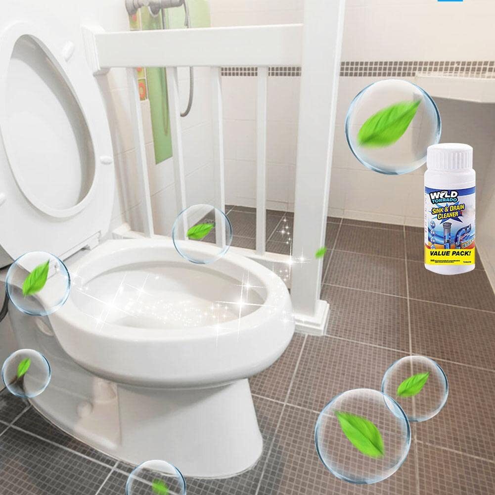 ERZA Drain Cleaner Powder, Sink Deodorizer, Effective Sink Cleaner, Drain Blockage Remover, Drain Pipe Cleaner, Keep Clogs Free for Kitchen Bathroom Toilet Washbasin Septic Tank, Pack of 3, 330 Gm - Image 4