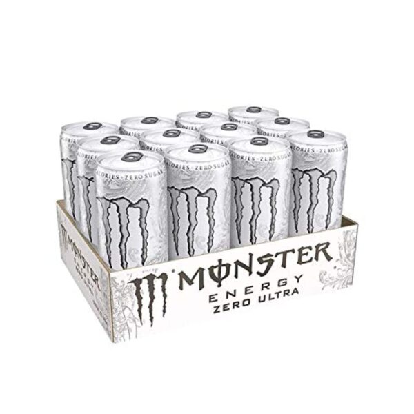 Monster Energy Chefsneed Ultra Zero Drink, (Pack Of 12 Cans X 500Ml Each), Vegetarian - Ultra Zero