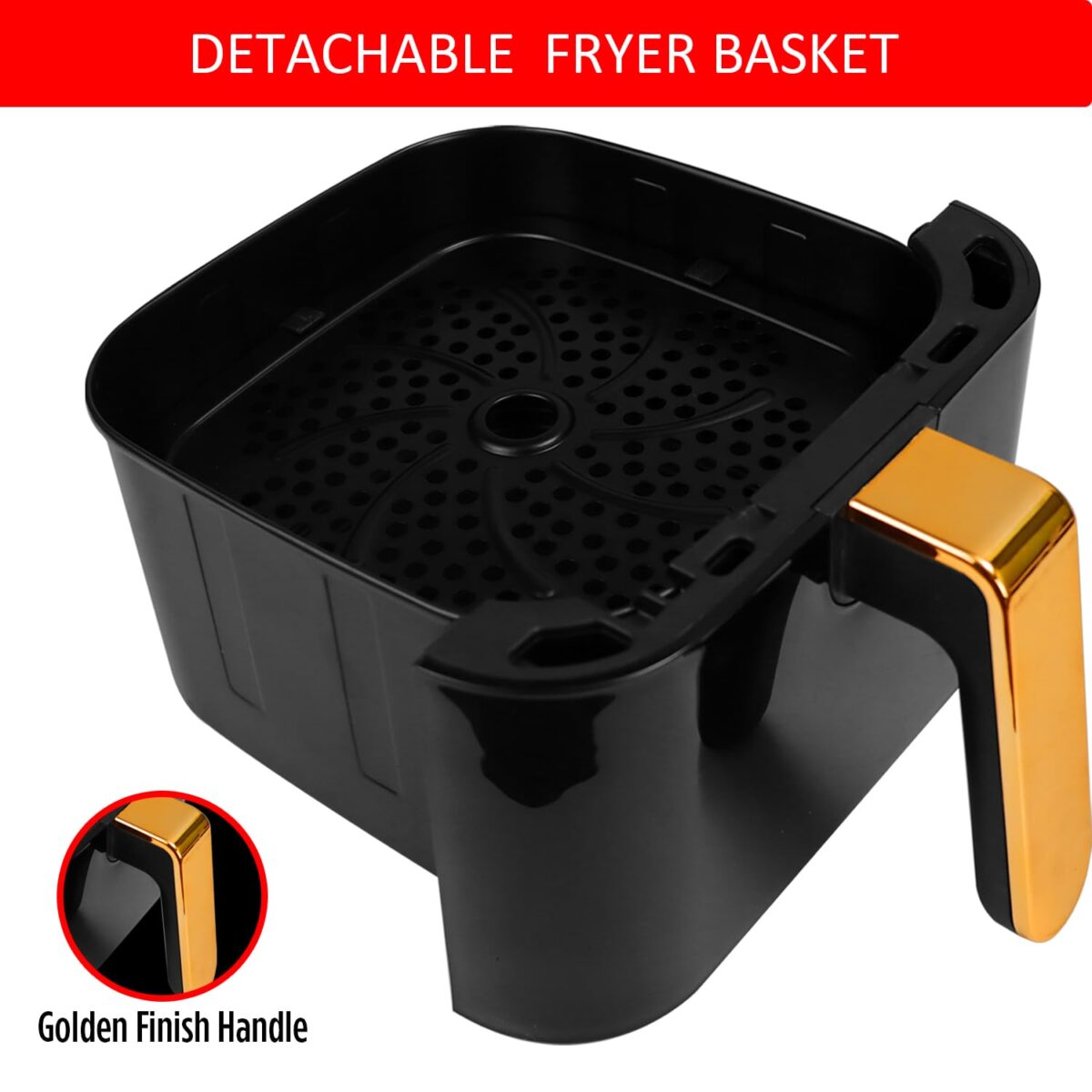 iBELL AF500M Air Fryer 5 L, Digital Fryer with 7 Cooking Presets, Full Touch Controls, Smart Rapid Air Technology, Timer Function with Auto off & Fully Adjustable Temperature Settings (Black) - Image 6