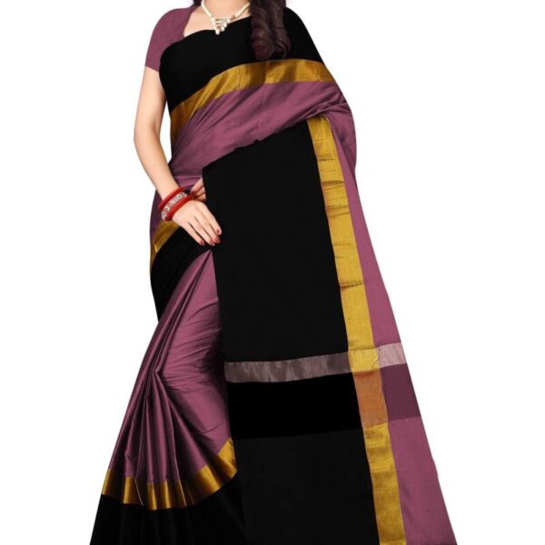 DHRUVI TRENDZ Women Art Silk Saree(DT-S1275_Black_Free Size)